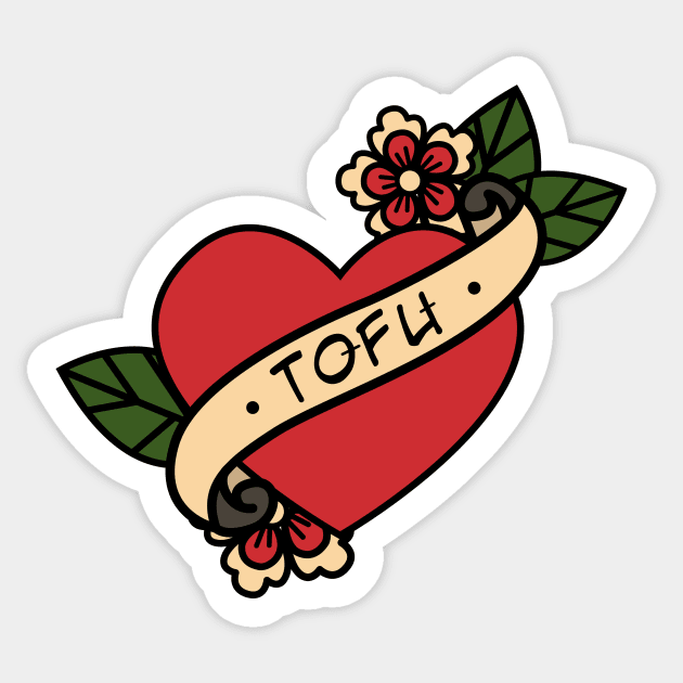 Old School Love Tofu Tattoo Sticker by BubblegumGoat